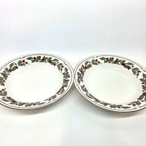 The Cellar Ivory Holly 9" Soup Pasta Bowls Set of 2